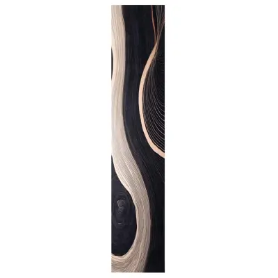 vidaXL Kuhinjska podloga Art deco Črna 300 x 60 cm Žamet