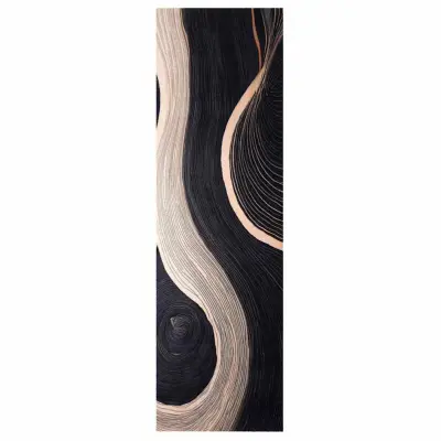 vidaXL Kuhinjska podloga Art deco Črna 150 x 45 cm Žamet