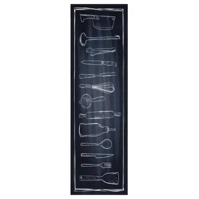 vidaXL Kuhinjska podloga Toile Črna 150 x 45 cm Žamet