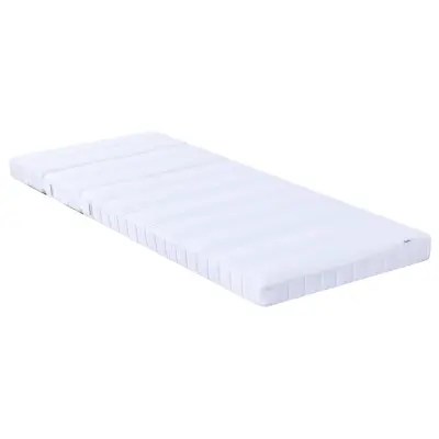 vidaXL Vzmetnica iz pene Bela 80 x 200 cm blago