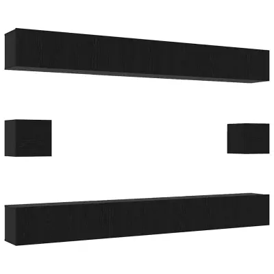 vidaXL Komplet TV omaric 8 pcs Črni hrast 100 x 30 x 30 cm