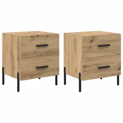 vidaXL Nočna omarica s predalom 2 pcs artisan hrast 40 x 35 x 47.5 cm