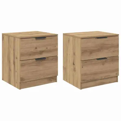 vidaXL Nočna omarica s predalom 2 pcs artisan hrast 45 x 39 x 50 cm