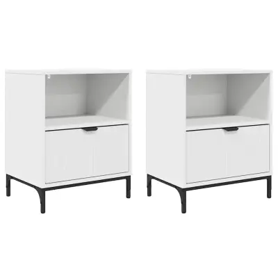 vidaXL Posteljne mize 2 pcs Bela 49 x 36 x 61 cm Konstruiran les