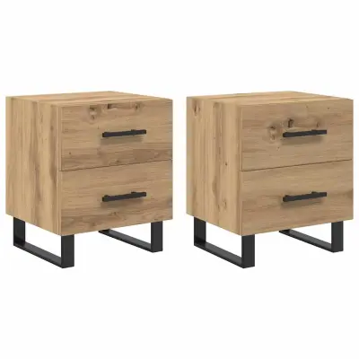 vidaXL Nočne omarice s predalom 2 pcs artisan hrast 40 x 35 x 47.5 cm