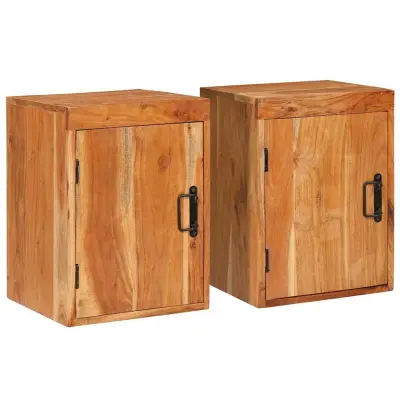 vidaXL Nočna omarica 2 pcs Rjava 35 x 33 x 48 cm Trden les akacije