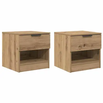 vidaXL Posteljna omarica 2 pcs artisan hrast 40 x 39 x 40 cm