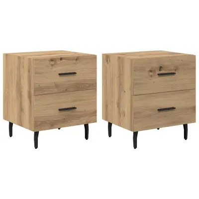 vidaXL Nočna omarica s predalom 2 pcs artisan hrast 40 x 35 x 47.5 cm