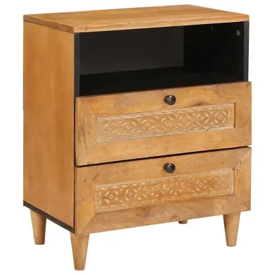 vidaXL Nočna omarica Svetlo rjava 50 x 33 x 60 cm trden mangov les