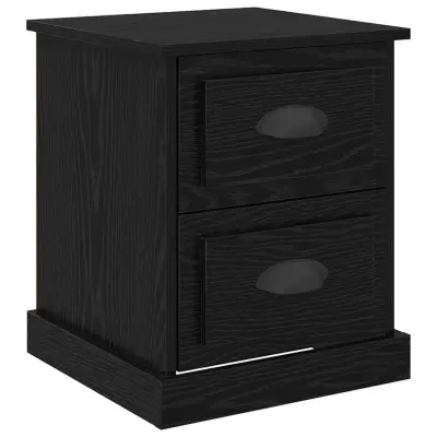 vidaXL Nočna omarica Črni hrast 39 x 39 x 47.5 cm Konstruiran les