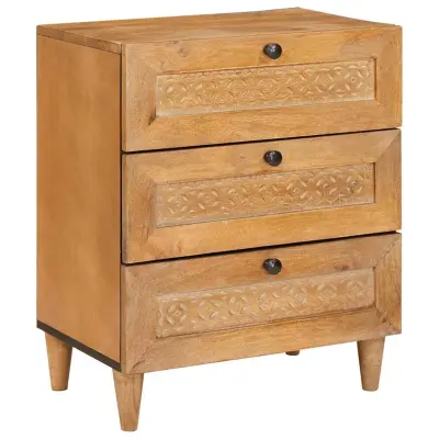 vidaXL Nočna omarica Svetlo rjava 50 x 33 x 60 cm trden mangov les