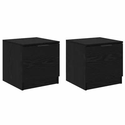 vidaXL Posteljna omarica 2 pcs Črni hrast 40 x 39 x 40 cm