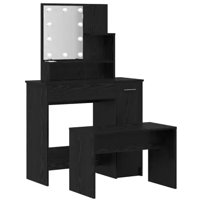 vidaXL Komplet toalet Črni hrast 86.5 x 35 x 136 cm Konstruiran les