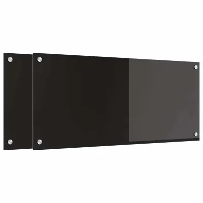 vidaXL Zaščita za kuhinjo Črna 90 x 40 x 0.8 cm kaljeno steklo