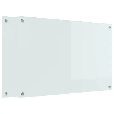 vidaXL Zaščita za kuhinjo Bela 90 x 60 x 0.8 cm kaljeno steklo
