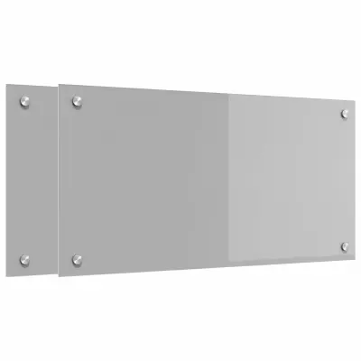 vidaXL Zaščita za kuhinjo 2 pcs Svetlo siva 80 x 40 cm kaljeno steklo