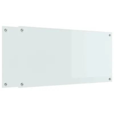 vidaXL Zaščita za kuhinjo Bela 100 x 50 x 0,8 cm kaljeno steklo
