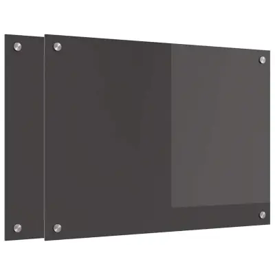 vidaXL Zaščita za kuhinjo 2 pcs Temno siva 70 x 50 cm kaljeno steklo