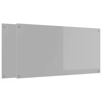 vidaXL Zaščita za kuhinjo 2 pcs Svetlo siva 120 x 60 cm kaljeno steklo