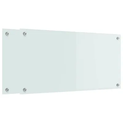 vidaXL Zaščita za kuhinjo Bela 80 x 40 x 0.8 cm kaljeno steklo