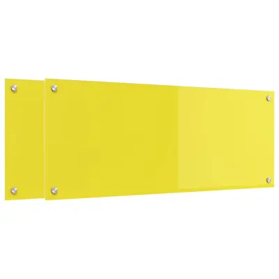 vidaXL Zaščita za kuhinjo 2 pcs Rumena 100 x 40 cm kaljeno steklo
