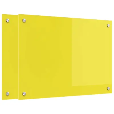 vidaXL Zaščita za kuhinjo 2 pcs Rumena 70 x 50 cm kaljeno steklo