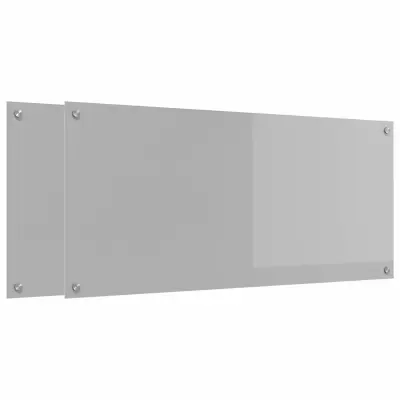 vidaXL Zaščita za kuhinjo 2 pcs Svetlo siva 110 x 50 cm kaljeno steklo