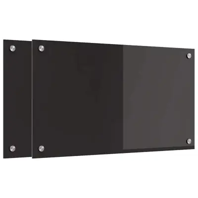 vidaXL Zaščita za kuhinjo Črna 70 x 40 x 0.8 cm kaljeno steklo