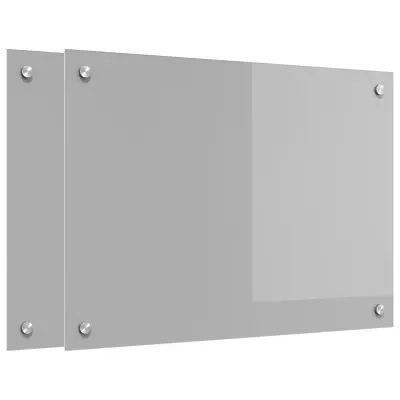 vidaXL Zaščita za kuhinjo 2 pcs Svetlo siva 70 x 50 cm kaljeno steklo