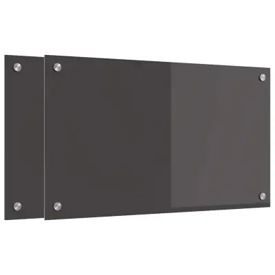 vidaXL Zaščita za kuhinjo 2 pcs Temno siva 70 x 40 cm kaljeno steklo