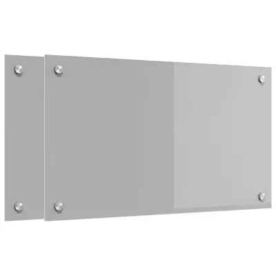 vidaXL Zaščita za kuhinjo 2 pcs Svetlo siva 70 x 40 cm kaljeno steklo