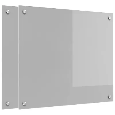 vidaXL Zaščita za kuhinjo 2 pcs Svetlo siva 70 x 60 cm kaljeno steklo