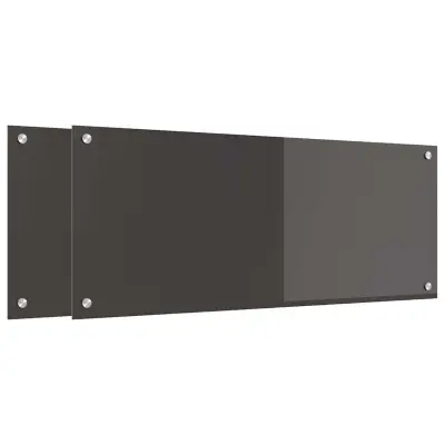 vidaXL Zaščita za kuhinjo 2 pcs Temno siva 100 x 40 cm kaljeno steklo
