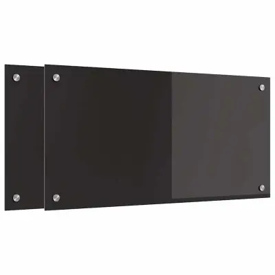 vidaXL Zaščita za kuhinjo Črna 80 x 40 x 0.8 cm kaljeno steklo
