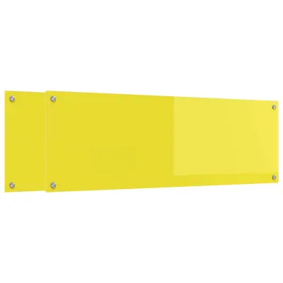 vidaXL Zaščita za kuhinjo 2 pcs Rumena 120 x 40 cm kaljeno steklo
