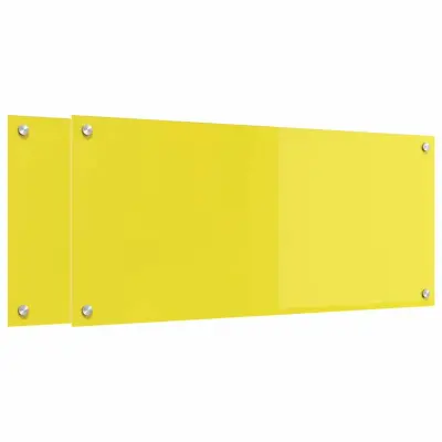 vidaXL Zaščita za kuhinjo 2 pcs Rumena 90 x 40 cm kaljeno steklo