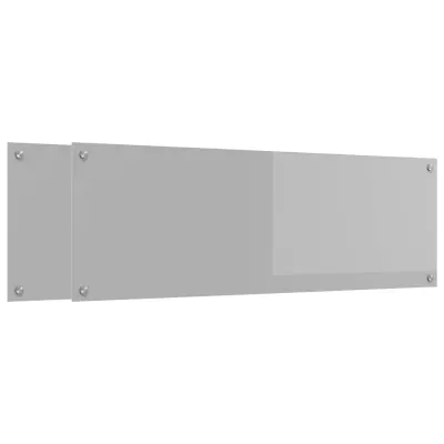 vidaXL Zaščita za kuhinjo 2 pcs Svetlo siva 120 x 40 cm kaljeno steklo