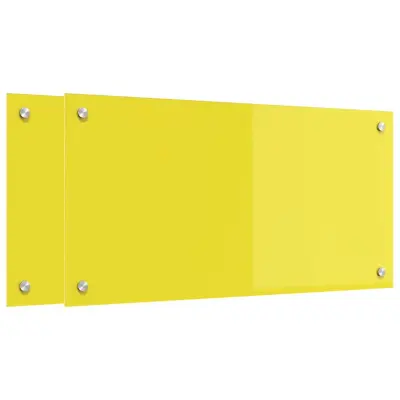 vidaXL Zaščita za kuhinjo 2 pcs Rumena 80 x 40 cm kaljeno steklo