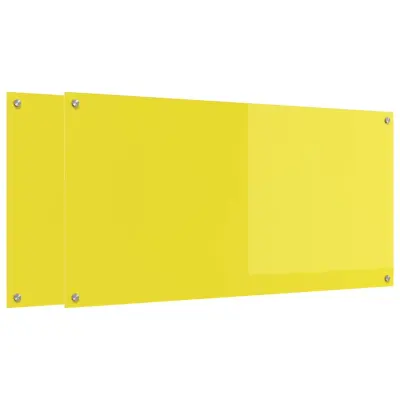 vidaXL Zaščita za kuhinjo 2 pcs Rumena 120 x 60 cm kaljeno steklo