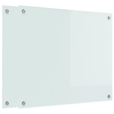 vidaXL Zaščita za kuhinjo Bela 70 x 60 x 0.8 cm kaljeno steklo