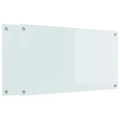 vidaXL Zaščita za kuhinjo Bela 90 x 50 x 0.8 cm kaljeno steklo