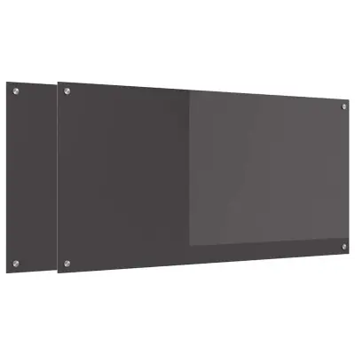 vidaXL Zaščita za kuhinjo 2 pcs Temno siva 120 x 60 cm kaljeno steklo