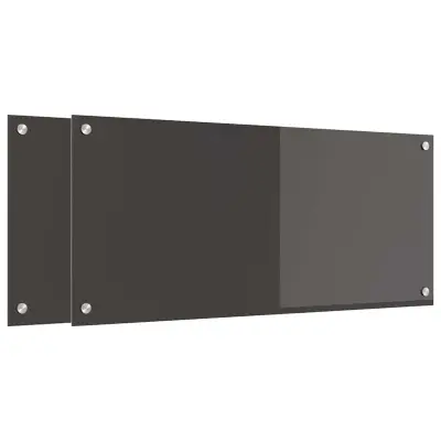 vidaXL Zaščita za kuhinjo 2 pcs Temno siva 90 x 40 cm kaljeno steklo