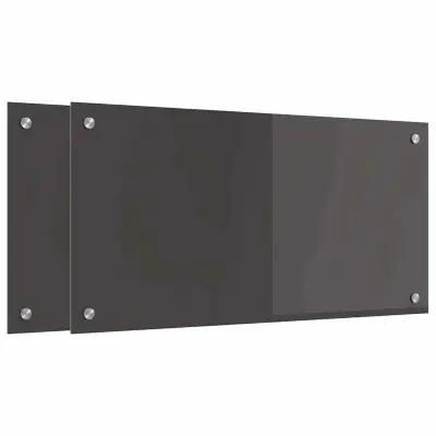 vidaXL Zaščita za kuhinjo 2 pcs Temno siva 80 x 40 cm kaljeno steklo