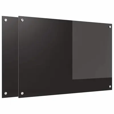 vidaXL Zaščita za kuhinjo Črna 90 x 60 x 0.8 cm kaljeno steklo