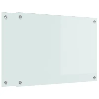 vidaXL Zaščita za kuhinjo Bela 70 x 50 x 0.8 cm kaljeno steklo