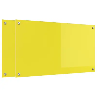 vidaXL Zaščita za kuhinjo 2 pcs Rumena 90 x 50 cm kaljeno steklo