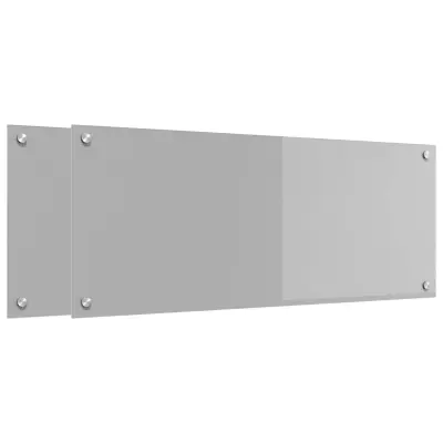 vidaXL Zaščita za kuhinjo 2 pcs Svetlo siva 100 x 40 cm kaljeno steklo