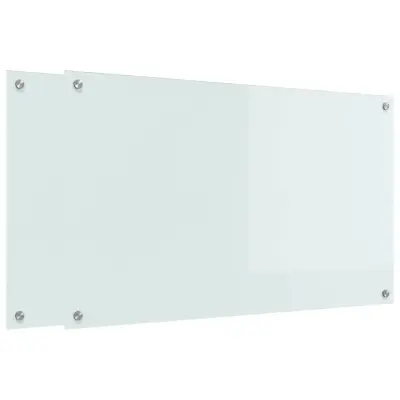 vidaXL Zaščita za kuhinjo Bela 100 x 60 x 0.8 cm kaljeno steklo