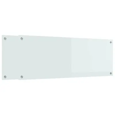 vidaXL Zaščita za kuhinjo 2 pcs Bela 110 x 40 cm kaljeno steklo